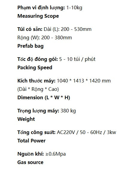 YD-380F Máy đóng gói dạng cho túi – Định lượng lớn cho bột